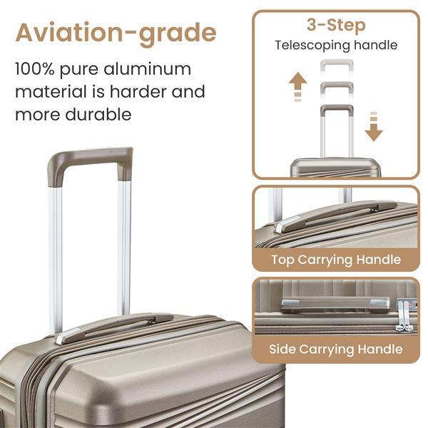 4-piece Stylish Suitcase Set (Brown)