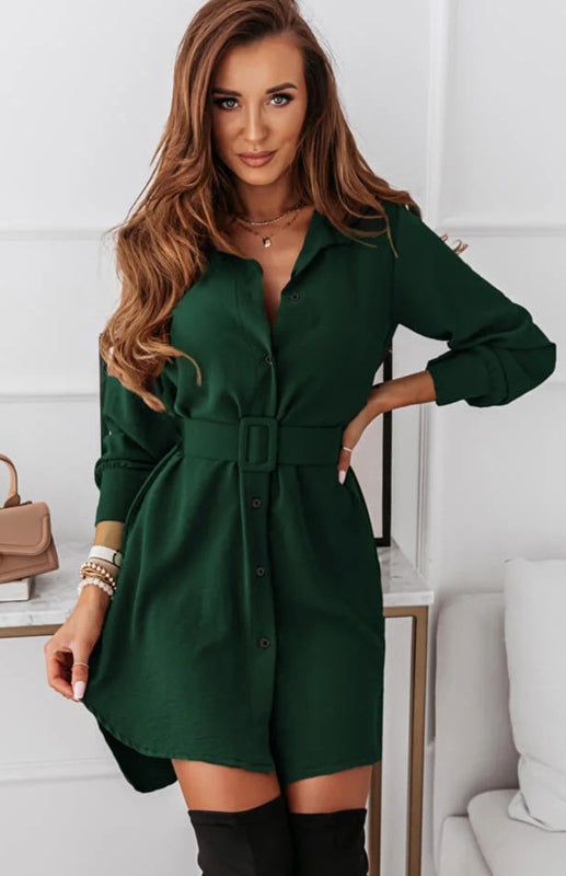 Woman's Casual Shirt Dress (3 Colors)